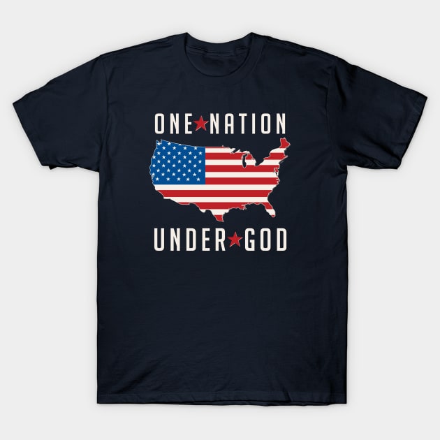 One Nation Under God United States USA Flag T-Shirt by figandlilyco